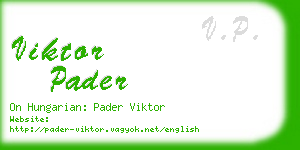 viktor pader business card